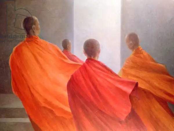 Seligman, Lincol: Cuatro monjes en las escaleras del templo
