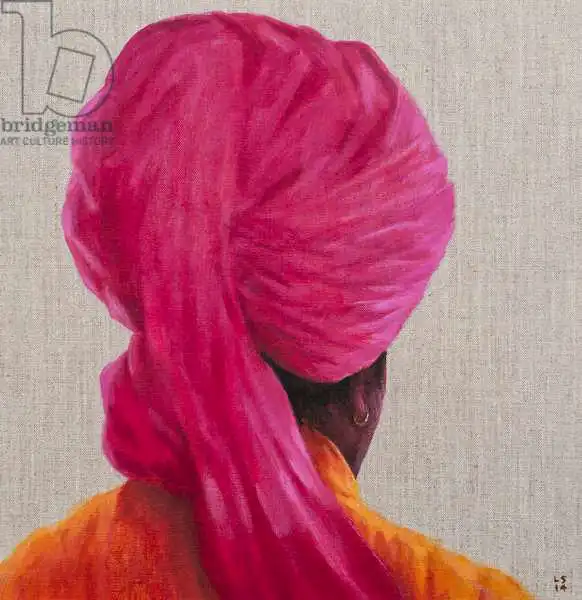 Seligman, Lincol: Turbante rosa, giacca arancione