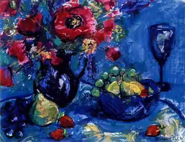 Paul, Sylvi: Still Life with Blue Glass