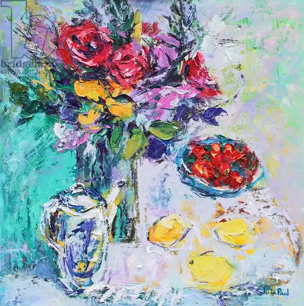 Paul, Sylvi: Fraises avec des fleurs