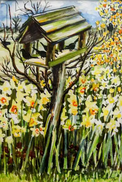 Thewsey, Joa: Narcisos y pájaros en la pajarera