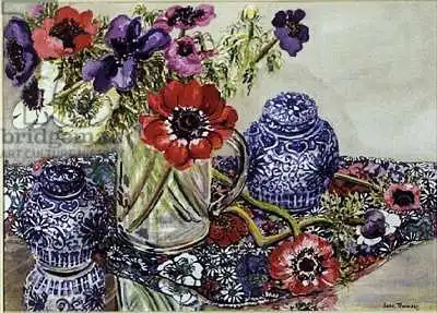 Thewsey, Joa: Anemones with Blue and White Pots