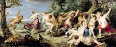 Rubens, Peter Paul: Diana a její Nymfy překvapené phauny