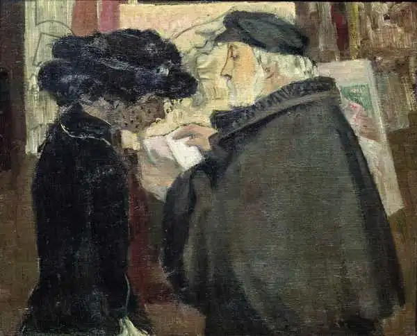 Denis, Maurice: Edgar Degas (1834-1917) with his Model