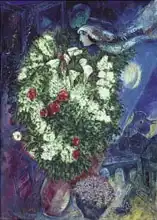 Chagall, Marc: Bouquet with Flying Lovers