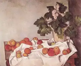 Cézanne, Paul: Zátiší s jablky a petrklíči