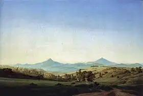 Friedrich, Caspar David: Česká krajina s Milešovkou