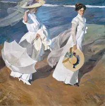 Sorolla y Bastida, Joaquin: Strolling along the Seashore