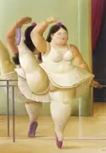 Botero, Fernando: Ballerina to the Handrail