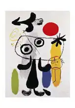 Miró, Joan: Figur gegen rote Sonne II