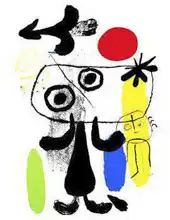 Miró, Joan: Postavy pod červeným sluncem