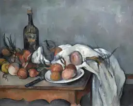 Cézanne, Paul: Zátiší s cibulí a láhví