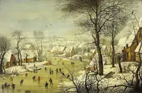 Brueghel, Pieter (st.): Zimní krajina s pastí na ptáky