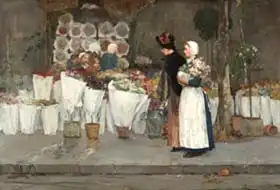 Hassam, Childe: Před květinářstvím