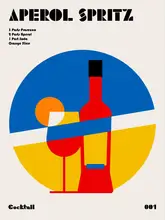 Retrodrome: Aperol Spritz Cocktail Bauhaus Umělecká reprodukce
