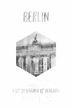 Viola, Melanie: Souřadnice BERLÍN Braniborská brána | monochromatický akvarel