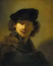 Rembrandt, van Rijn: Autoportrét se sametovým baretem