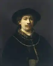 Rembrandt, van Rijn: Autoportrét s kloboukem a dvěma řetězi
