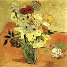 Gogh, Vincent van: Zátiší s japonskou vázou a růžemi