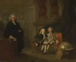 Wilson, Richard: Princ George a princ Edward Augustus (synové Fredericka, prince velškého) se svým učitelem