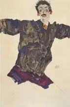 Schiele, Egon: Autoportrét s otevřenou náručí