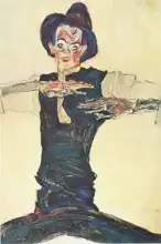 Schiele, Egon: Autoportrét s hnědým kloboukem