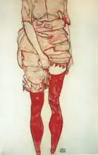 Schiele, Egon: Stojící žena v červeném