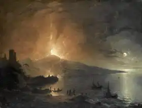 Pether, Henry: Erupce Vesuvu v noci