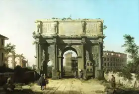 Canaletto, Giovanni: Konstantinův vítězný oblouk a Koloseum