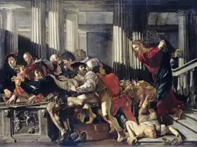 Caravaggio, Cecco del: Kristus vyhání obchodníky z chrámu