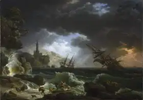 Vernet, Claude Joseph: Ztroskotání lodi v rozbouřeném moři