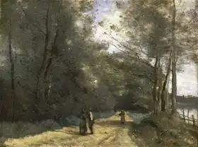 Corot, J. B. Camille: Zalesněná cesta nedaleko Ville Avray