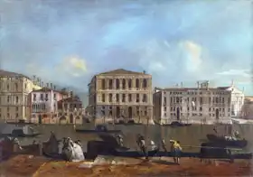Guardi, Francesco: Benátky, Grand Canal s Palazzo Pesaro