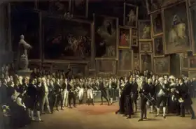 Heim, François Joseph: Karel X. propůjčuje vyznamenání umělcům v Salonu 1824