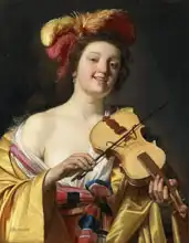 Honthorst, Gerrit van: Žena s houslemi