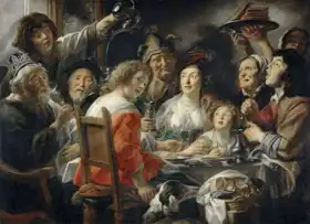 Jordaens, Jacob: Král se sklenkou (Rodinná hostina na svátek Zjevení Páně