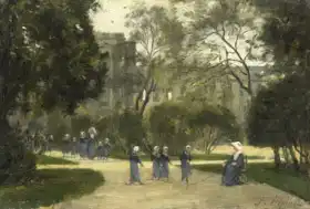 Lépine, Stanislas Victor: Jeptišky a školačky v Jardin des Tuileries, Paris