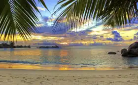 Neznámý: Tropická pláž při západu slunce