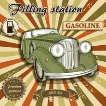 Neznámý: Gas station retro poster