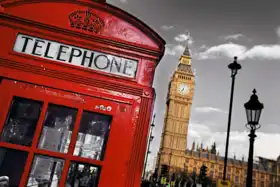 Neznámý: Telefonní budka a Big Ben, Londýn