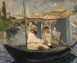 Manet, Edouard: Monet v ateliéru na vodě