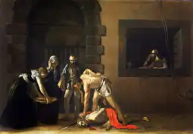 Caravaggio, M.: Stětí Jana Křtitele