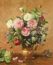 Williams, Albert: Roses in a Rose-Enamelled Vase