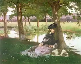 Rossi, Alexander M.: An Afternoon by a river with a King Charles Spaniel