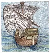 Anglická škola (19. století): Ship of Columbus Time , from The Narrative an Critical History of America