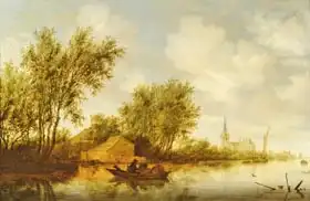 Ruisdael, Jacob: River Landscape with Church