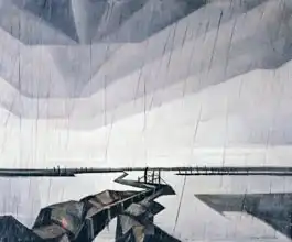 Nevinson, Christopher Richard Wynne: Flooded trench on the Yser