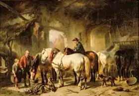 Verschuur, Wouter: Horses Feeding in the Stable