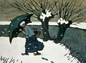 Fisher, Janet: Snow Storm (woodcut) on paper