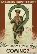 Neznámý: Great War recruitment poster issued in Ireland
